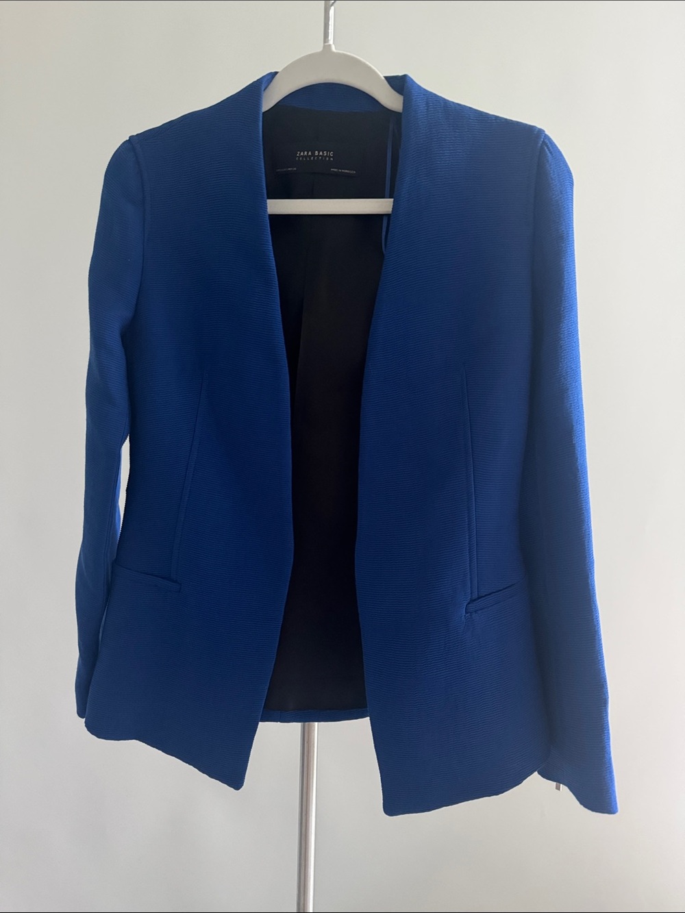 Zara Women's Royal Blue Open-Front Blazer size Small Cobalt